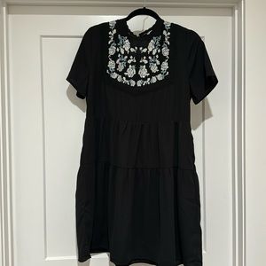 Black dress with floral details